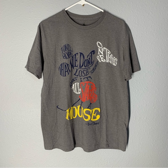 Walt Disney Mickey Mouse It All Started With a Mouse Graphic Tee Shirt - Picture 1 of 4